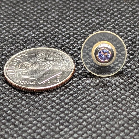Tiny Tanzanite Earrings - Picture 3 of 3